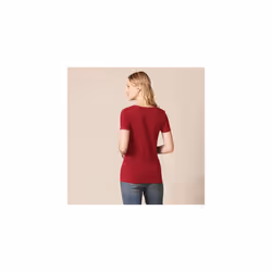 Amazon Essentials Women's Classic-Fit Short-Sleeve V-Neck T-Shirt, Pack of 2, Burgundy/Pink, XL