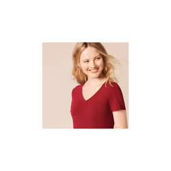 Amazon Essentials Women's Classic-Fit Short-Sleeve V-Neck T-Shirt, Pack of 2, Burgundy/Pink, XL