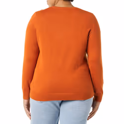 Amazon Essentials Women's Long-Sleeve Lightweight Crewneck Sweater Available in Plus Size  Rust  Medium