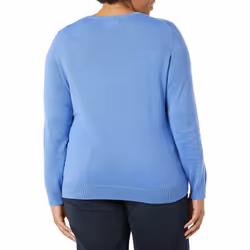 Amazon Essentials Women's Long-Sleeve Lightweight Crewneck Sweater Available in Plus Size  Blue  Large