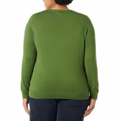 Amazon Essentials Women's Long-Sleeve Lightweight Crewneck Sweater Available in Plus Size  Green  Large