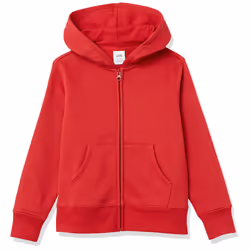 Girls' Fleece Zip-Up Hoodie Sweatshirt, Red, XX-Large