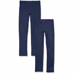 Amazon Essentials Toddler girls Uniform Slim Fit Ponte-Knit Pant Pack of 2 Navy 2T