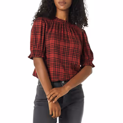 Amazon Essentials Womens Fluid Twill Short Puff Sleeve Smock Detail Sh