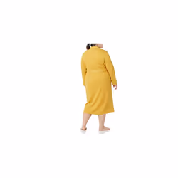 Amazon Essentials Women's Lightweight Waffle Full-Length Robe (Available in Plus Size), Mustard Yellow, XL