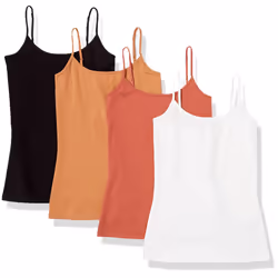 Amazon Essentials Women's Slim-Fit Camisole  Pack of 4  Caramel/Terrac