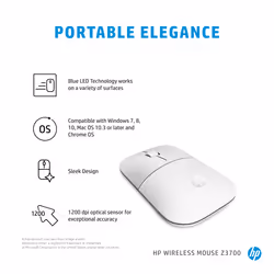 HP Z3700 Ceramic White Wireless Mouse - Additional view 6