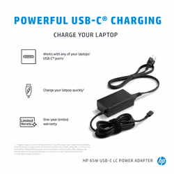 HP 65W USB-C LC Power Adapter - Additional view 4