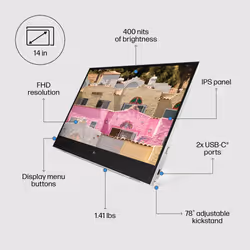 HP E-Series E14 G4 Portable Monitor - Additional view 6