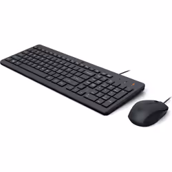 HP 150 Wired Mouse and Keyboard, Wired, USB, Membrane, QWERTY, Black, Mouse included