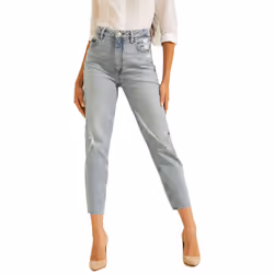 Guess Women's Eco Slim Mom Jeans  Moonstone  34