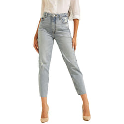 Guess Women's Eco Slim Mom Jeans  Moonstone  34