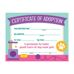 Cat Adoption Certificates - 12 Pieces