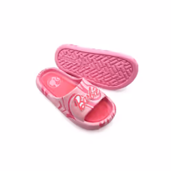 Barbie 874308-size6 Bright Pink Logo Womens Flip Flop Slide Sandals - Size 6