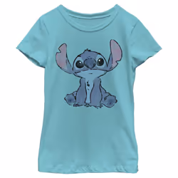 Disney Girl's Simply Stitch T-Shirt Tahiti Blue Large