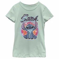 Disney girls Stitch Airbrush T Shirt  Mint  Large US