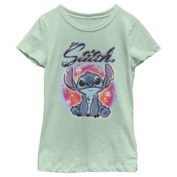 Disney girls Stitch Airbrush T Shirt  Mint  Large US