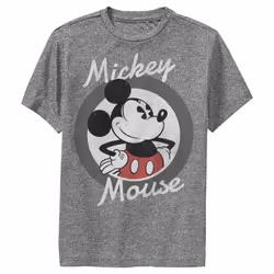 Disney Characters Mickey Mouse 28 Boys Performance Tee Charcoal Heather Small
