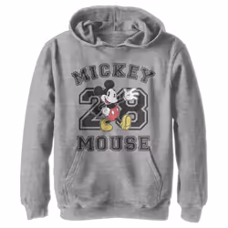Disney Boy's Mickey Mouse Collegiate Hoodie Athletic Heather Large