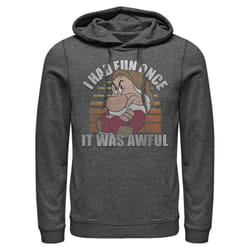 Disney Princess No Fun Mens Pullover Hoodie  Charcoal Heather  Medium