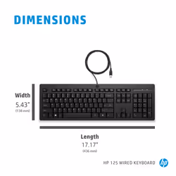 HP 125 Wired Keyboard - Additional view 7