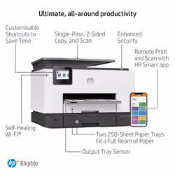 HP OfficeJet Pro 9022e Wireless All-in-One Color Printer, Instant Ink; Two-sided printing - Additional view 5