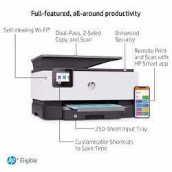 HP OfficeJet Pro 9014e Wireless All-in-One Color Printer, Instant Ink; Two-sided printing - Additional view 5