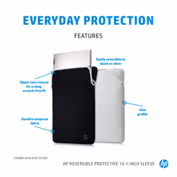 HP Reversible Protective 14.1-inch Silver Laptop Sleeve - Additional view 5