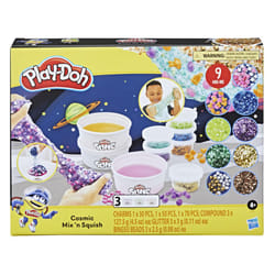 PlayDoh Slime Cosmic Mix n Squish Outer Space Toy Mixing Kit for Kids 4 Years and Up with 3 Colors and 9 Different Mixins  No