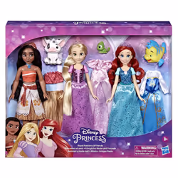 Disney Princess Royal Fashions and Friends  Fashion Doll 3-Pack  Ariel  Moana  and Rapunzel  Toy for Girls 3 Years and Up