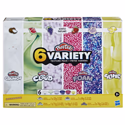 Play-Doh Slime Crystal Crunch Super Cloud and Foam Scented 6 Variety Texture Pack Tactile Toy for Kids 3 Years and Up No ...