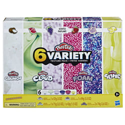 Play-Doh Slime  Crystal Crunch  Super Cloud  and Foam Scented 6 Variety Texture Pack  Tactile Toy for Kids 3 Years and Up  Non-Toxic Multicolored