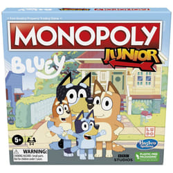 Hasbro gaming Monopoly Junior: Bluey Edition Board game for Kids Ages 5+, Play as Bluey, Bingo, Mum, and Dad, Features Artwork from The Animated Serie