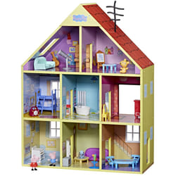 Peppa Pig Wooden Deluxe Playhouse  8 Rooms  Includes 2 Fun Figures and 29 Accessories  Made of Responsibly Sourced Wood  for Ages 3 and Up Amazon Excl