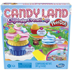 Hasbro Gaming Candy Land Cupcake Creations  Kids Board Game with 7 Play-Doh Cans and Tools