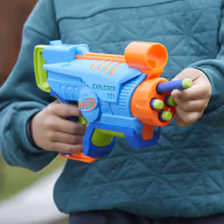 NERF Elite Junior Explorer Easy-Play Toy Foam Blaster  8 Darts for Kids Outdoor Games  Ages 6 & Up