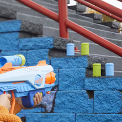 Nerf Elite Junior Rookie Pack  Easy Play Toy Foam Blaster  32 Nerf Elite Darts  4 Targets  Nerf Blasters for Kids Outdoor Games  Ages 6 & Up (Amazon E