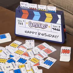 Hasbro Gaming Guesstures Game  Charades Game for 4 or More Players  Includes Customizable Cards and Clapper  Family Party Game for Ages 8 and Up