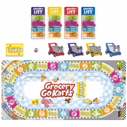 Grocery Go Karts Board Game for Preschoolers and Kids Ages 4 and Up  Building Game with Mini Groceries  Preschool Games for 2-4 Players