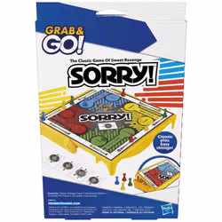 Hasbro Gaming Sorry! Grab and Go Travel-Sized Board Game