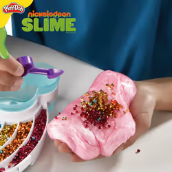 Play-Doh Nickelodeon Slime Brand Compound Rainbow Mixing Set  Pre Made with Add-in Charms  Kids Arts & Crafts Kit  Preschool Sensory Toys  A