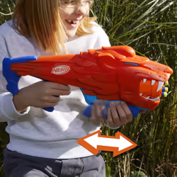 NERF Wild Lionfury  Easy Play Dart Blaster  16 Nerf Elite Darts  Nerf Blaster Lion Toys for 6 Year Old Boys & Girls & Up  Outdoor Toys