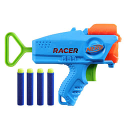 NERF Elite Junior Racer Easy Play Dart Blaster  4 Nerf Elite Darts  Nerf Blaster Outdoor Toys  for Kids  Ages 6+