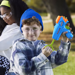 NERF Elite Junior Racer Easy Play Dart Blaster  4 Nerf Elite Darts  Nerf Blaster Outdoor Toys  for Kids  Ages 6+