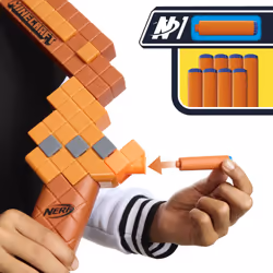 Nerf Minecraft Bow Dart Blaster  Pull-Back String Priming  8 N1 Darts Compatible Only N1 Dart Blasters  Ages 8+