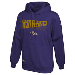 New Era NFL Mens Scoreboard Pullover Performance Hoodie  Pro Football Fleece Hoodie  Baltimore Ravens  Medium
