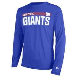 New Era mens NFL Measured Dri-Tek Long Sleeve Pro Football Tagless T-Shirt  New York Giants Royal  XX-Large