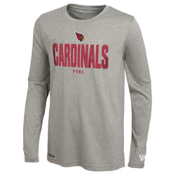 New Era NFL Men's Grids Grey Long Sleeve Lightweight Tee  Arizona Cardinals  XX-Large