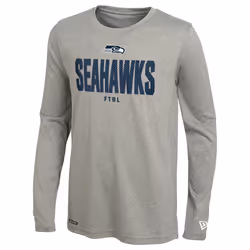 New Era NFL Men's Grids Grey Long Sleeve Lightweight Tee  Seattle Seahawks  X-Large