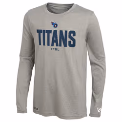 New Era NFL Men's Grids Dri-Tek Cool Grey Long Sleeve T-Shirt  Adult Football Tagless T-Shirt  Tennessee Titans  Large